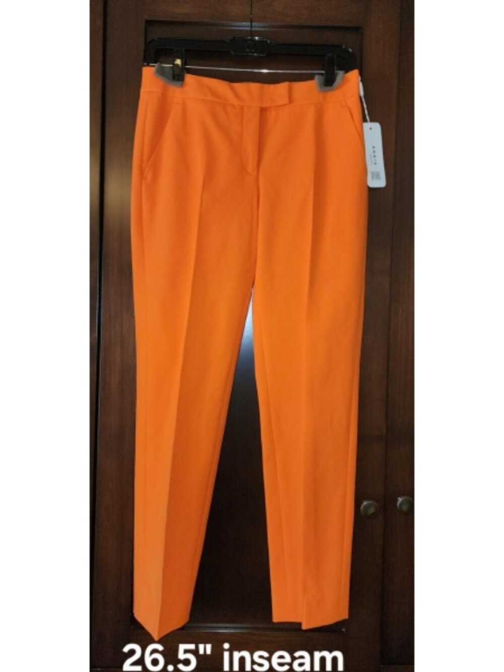 NWT Akris punto Frankie Slim Ankle Trouser Pants Arancia Orange 2